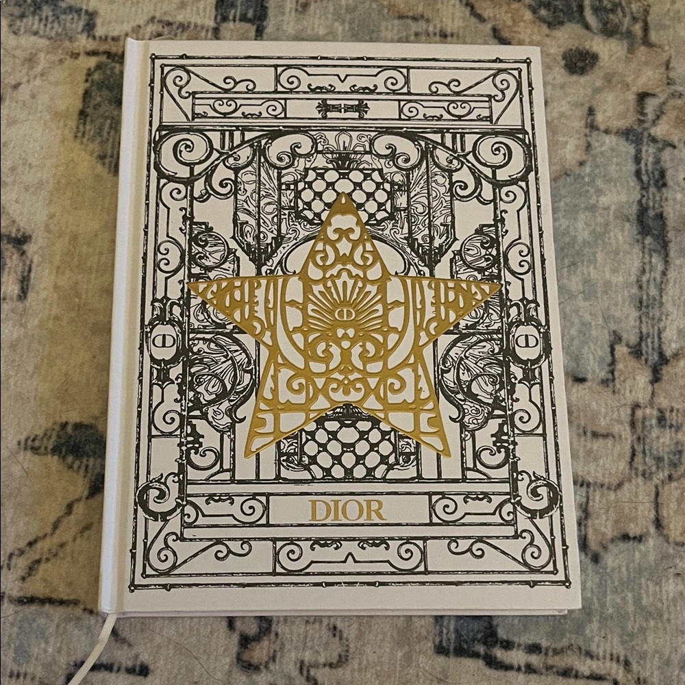 Dior Notebook with Gold Star and Black Detailing